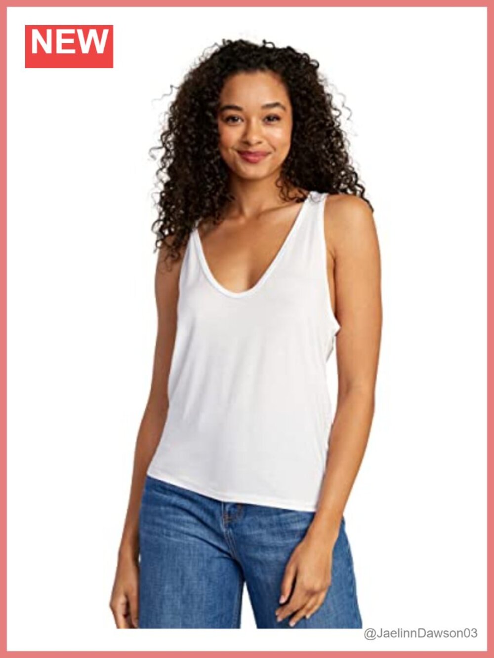 Modal Knit Scoop Neck Tank Top Loose Fit Sleeveless Casual